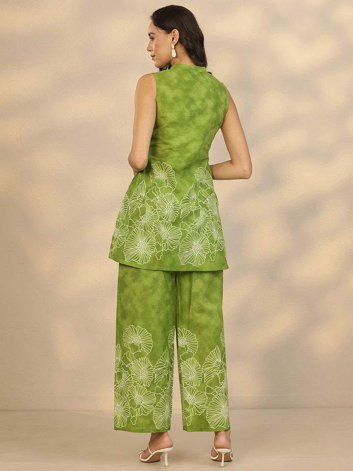 Green Printed Cotton Co-Ord Sets