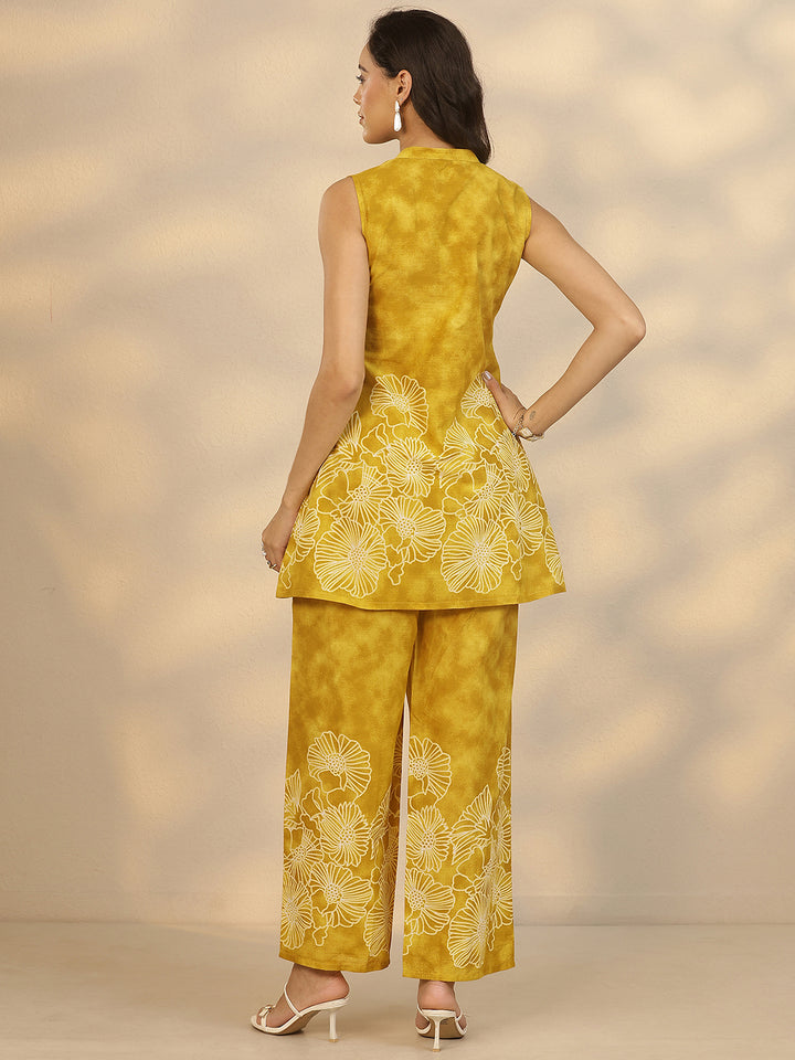 Mustard Printed Cotton Co-Ord Sets