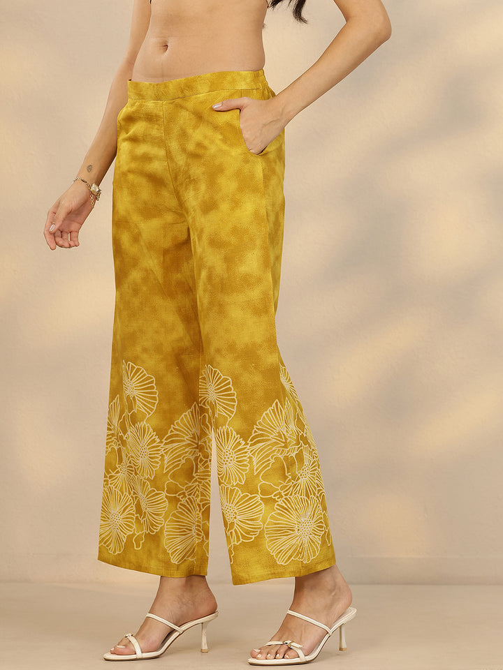 Mustard Printed Cotton Co-Ord Sets
