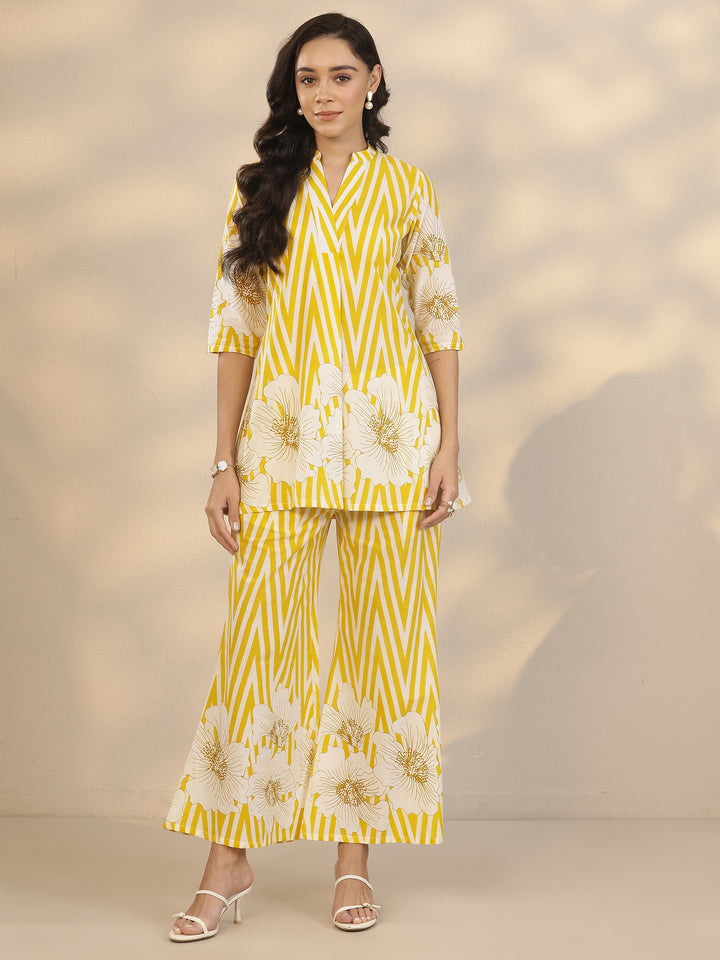 Yellow Printed Cotton Co-Ord Sets