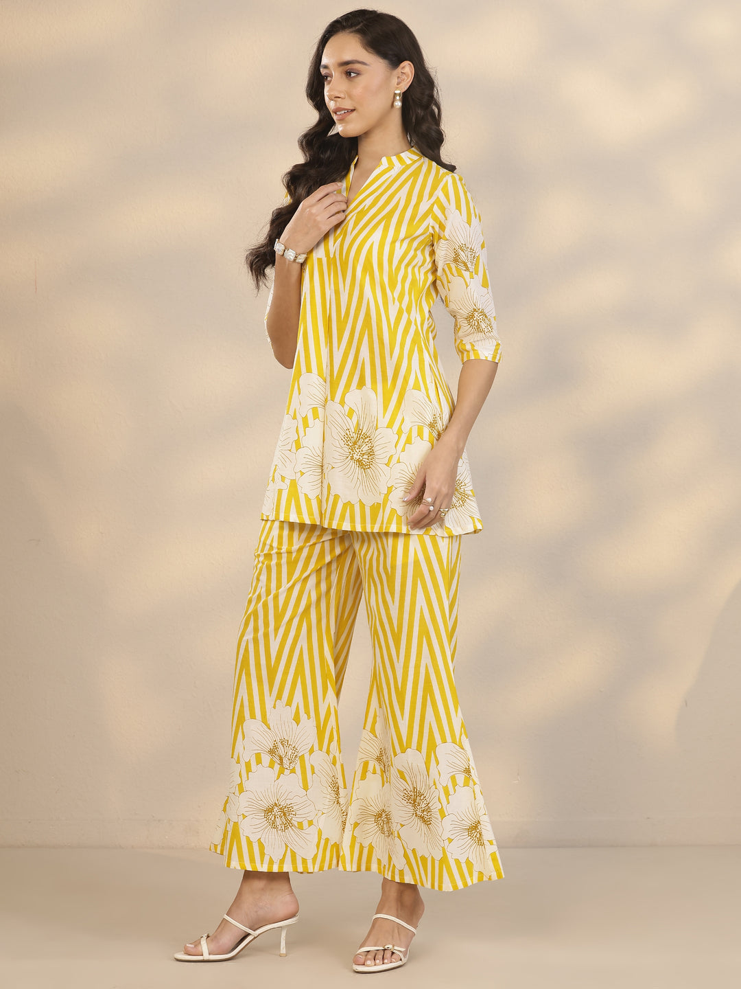Yellow Printed Cotton Co-Ord Sets