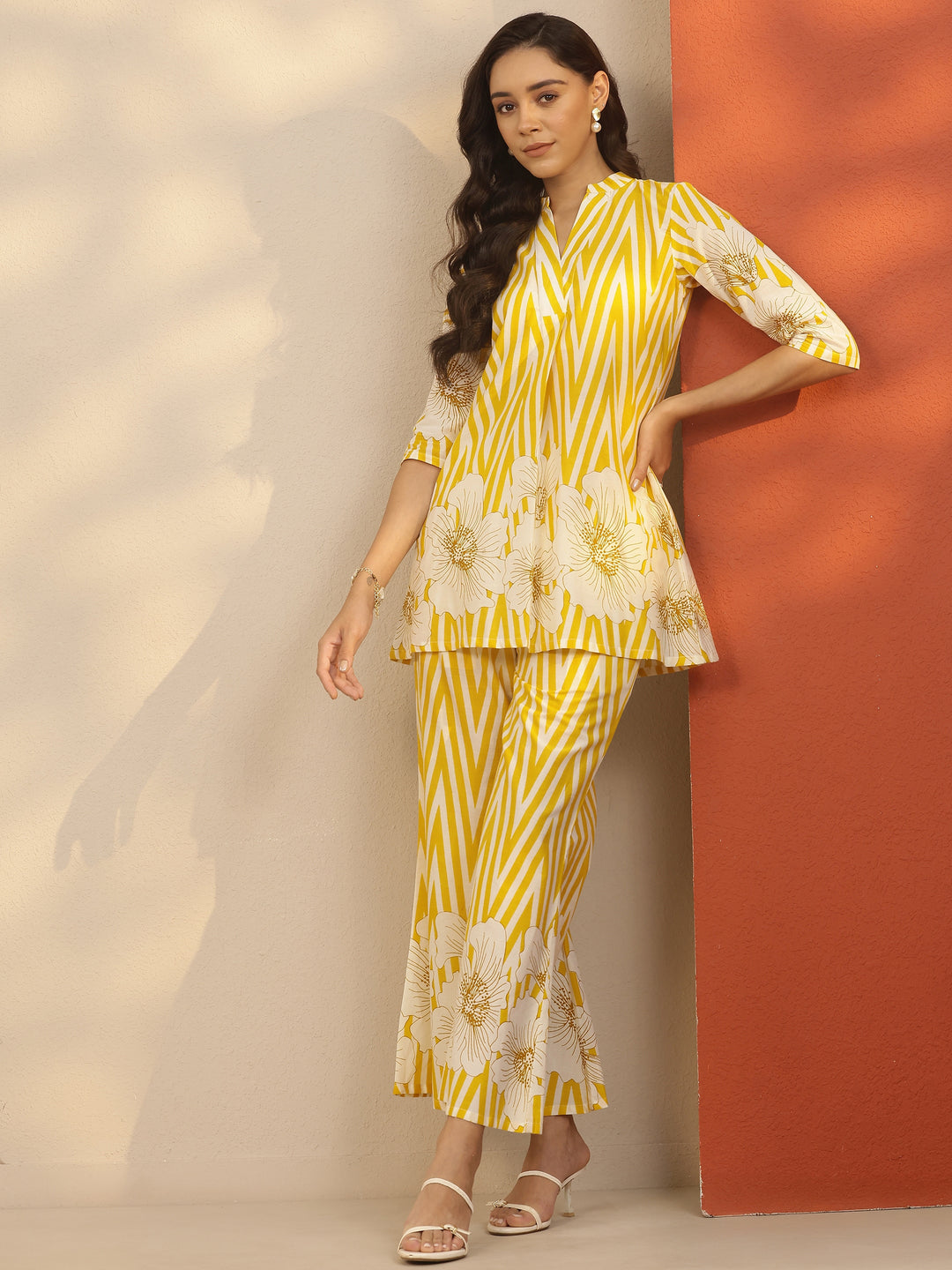 Yellow Printed Cotton Co-Ord Sets