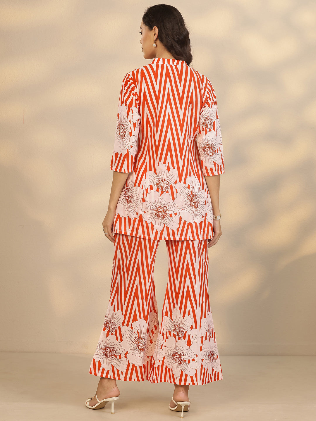 Orange Printed Cotton Co-Ord Sets