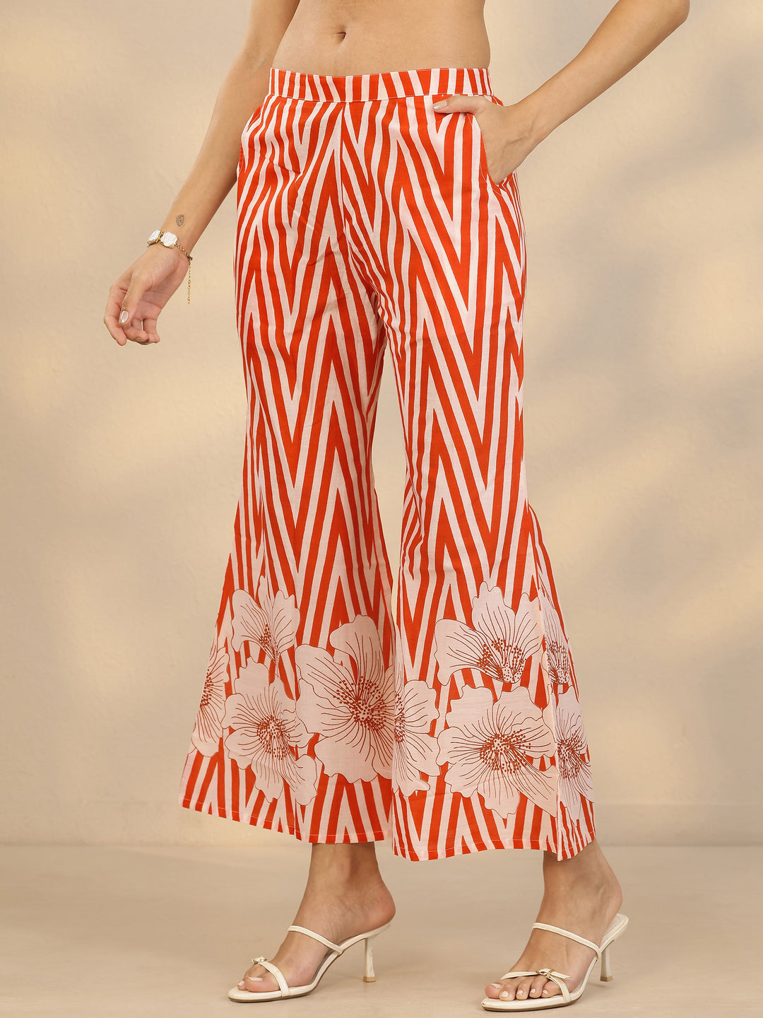 Orange Printed Cotton Co-Ord Sets