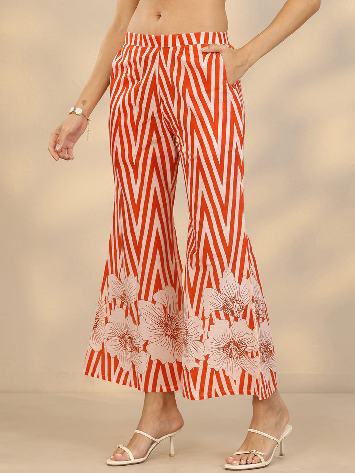 Orange Printed Cotton Co-Ord Sets
