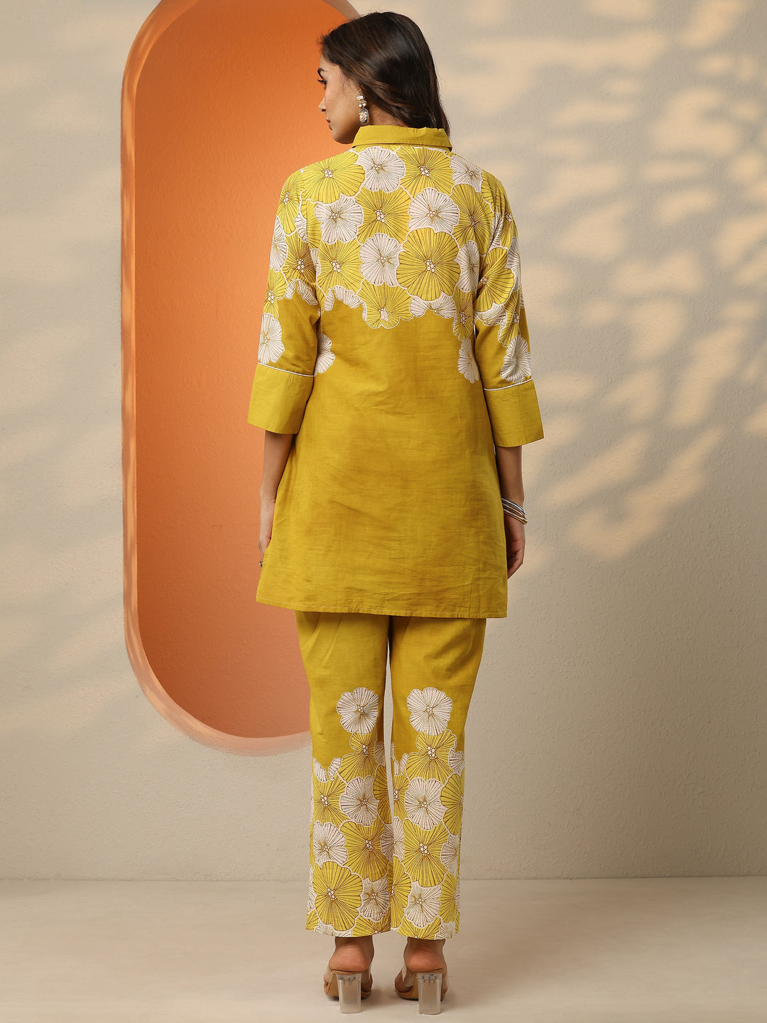 Mustard Printed Cotton Co-Ord Sets