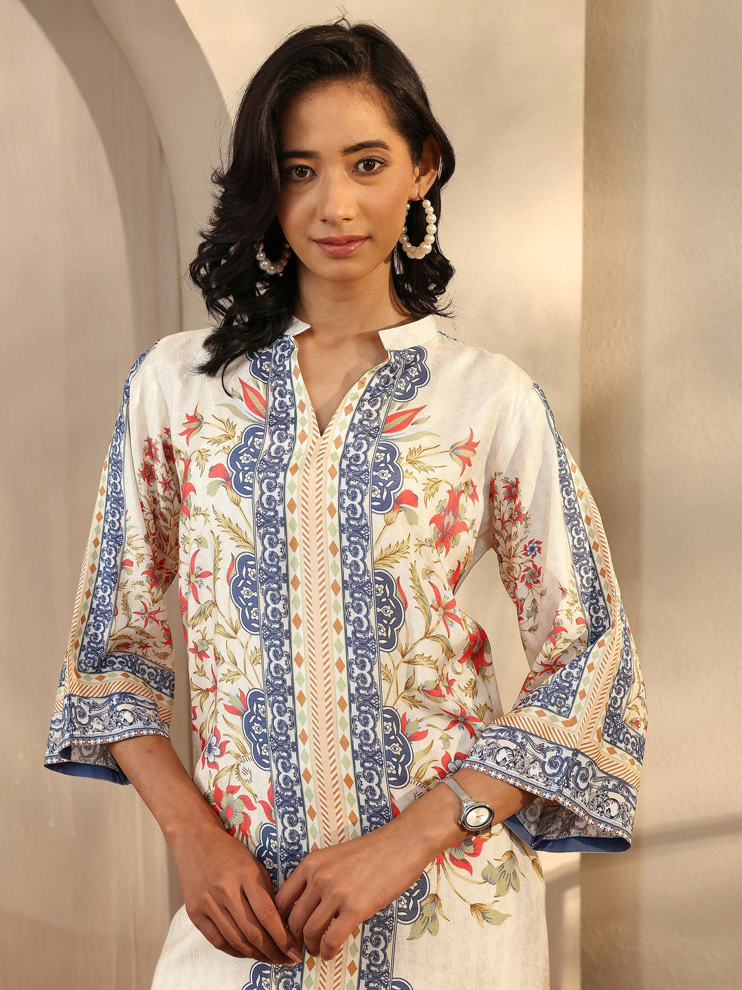 Multi Printed Muslin Straight Suit Set With Dupatta