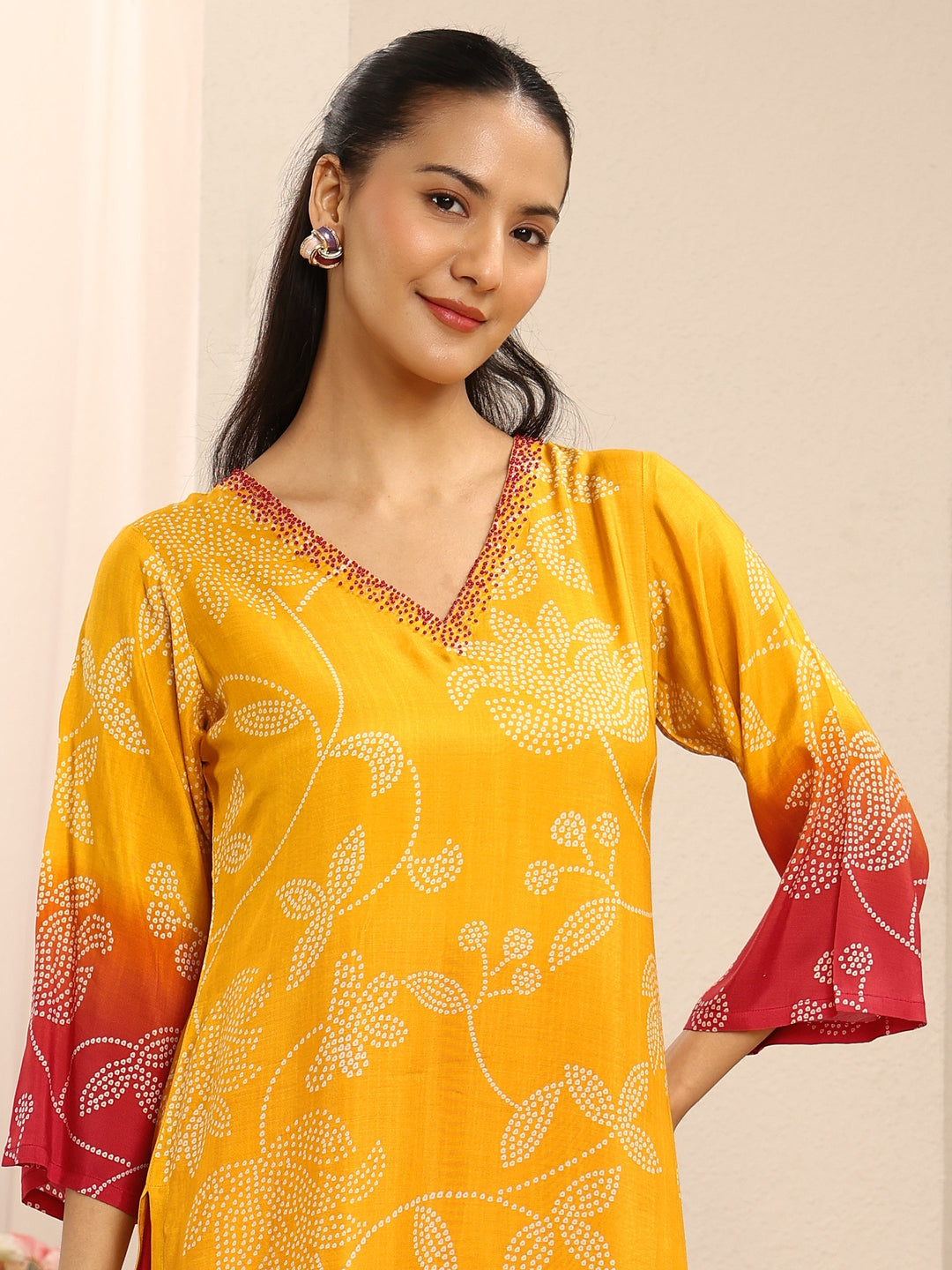 Mustard Floral Printed Muslin Straight Suit Set With Dupatta