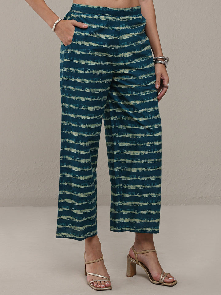 Libas Blue Bandhani Printed Cotton Straight Kurta Set