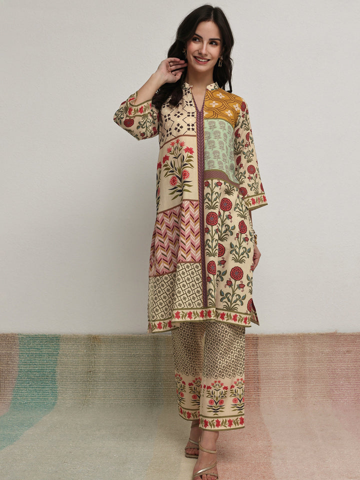 Libas Multi Ethnic Printed Cotton Blend Co-Ord Set