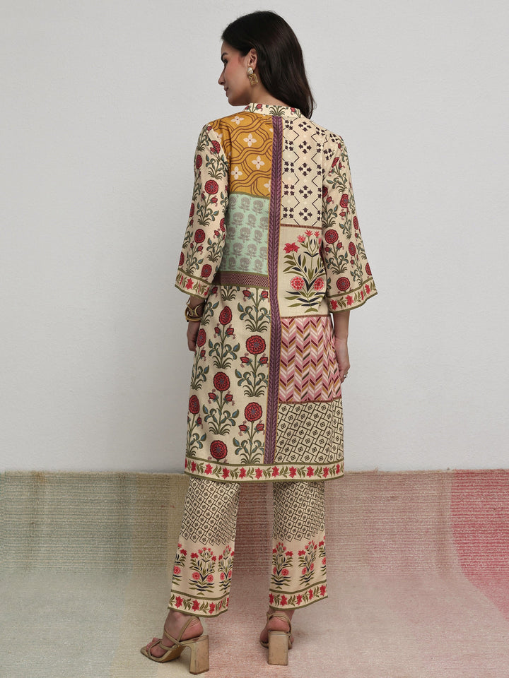 Libas Multi Ethnic Printed Cotton Blend Co-Ord Set