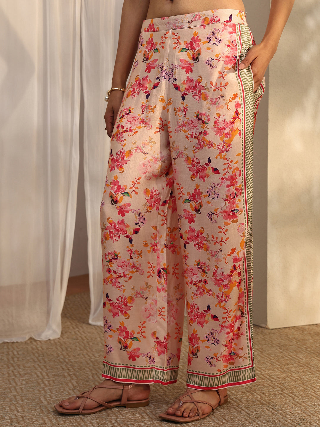 Multi Printed Muslin Straight Suit Set With Dupatta