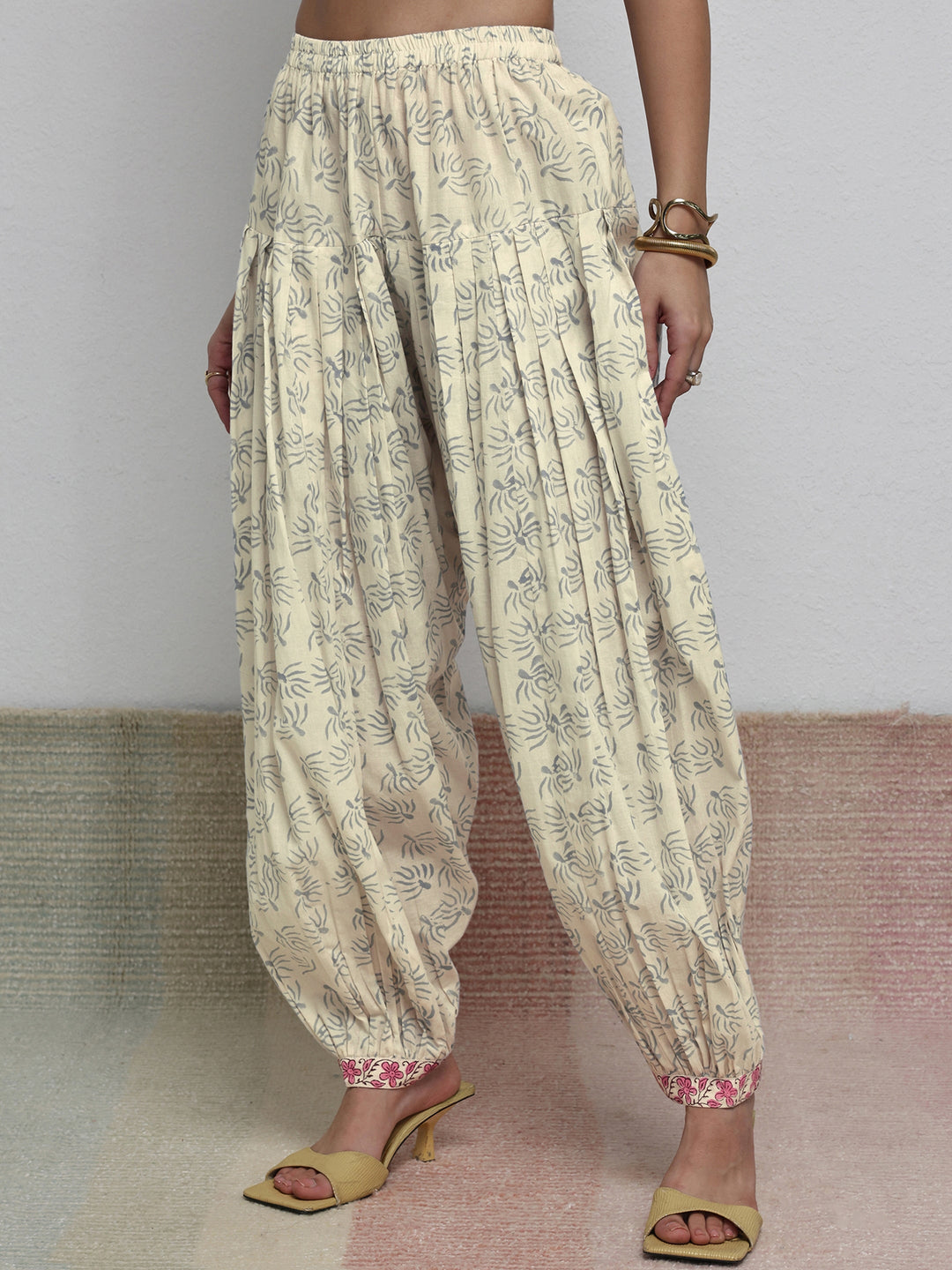 Libas Pink Floral Printed Cotton Straight Kurta Set