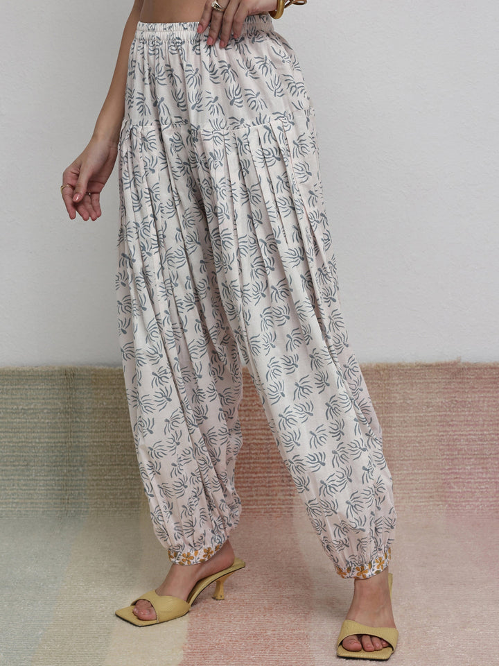 Libas Yellow Floral Printed Cotton Straight Kurta Set