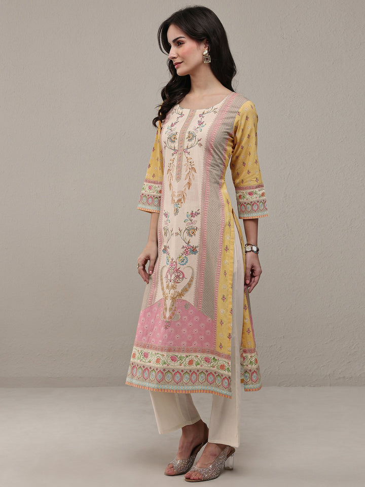 Libas Multi Floral Printed Cotton Straight Kurta Set