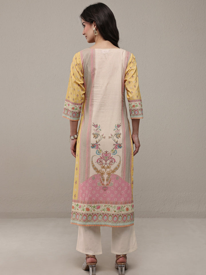 Libas Multi Floral Printed Cotton Straight Kurta Set