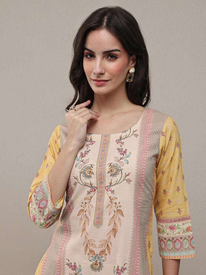 Libas Multi Floral Printed Cotton Straight Kurta Set