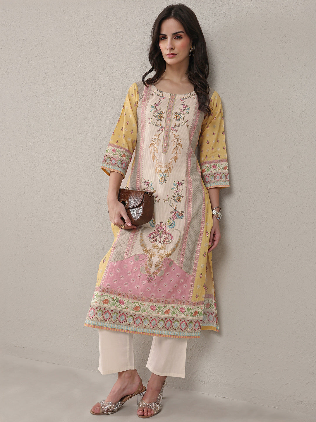 Libas Multi Floral Printed Cotton Straight Kurta Set