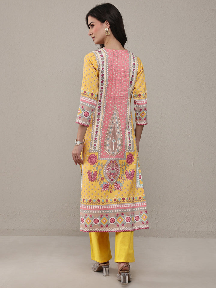 Multi Floral Printed Cotton Straight Kurta Set