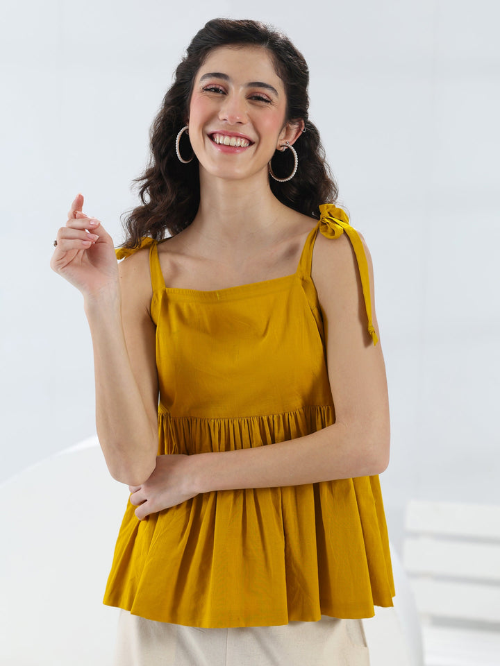 Mustard Solid Cotton Co-Ord Set