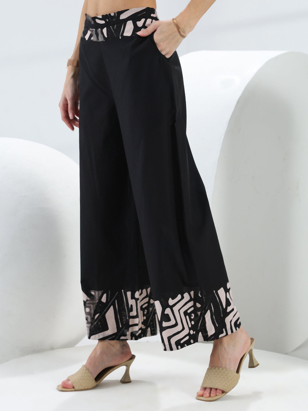 Black Solid Cotton Co-Ord Set