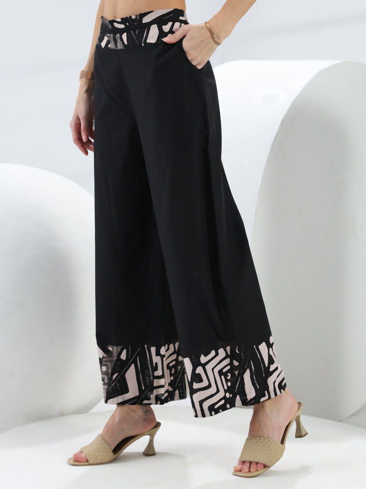 Black Solid Cotton Co-Ord Set