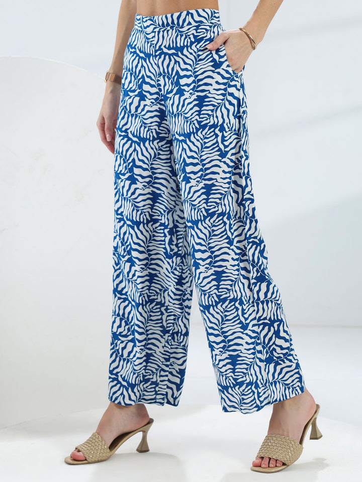 Blue Printed Rayon Co-Ord Set