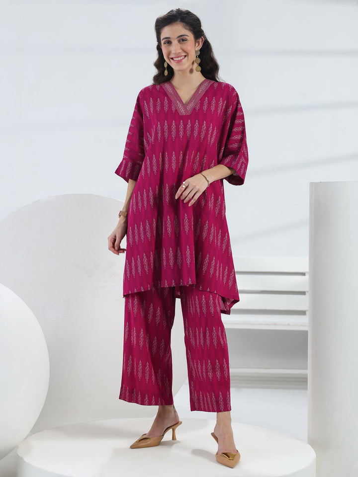 Pink Printed Cotton Co-Ord Set