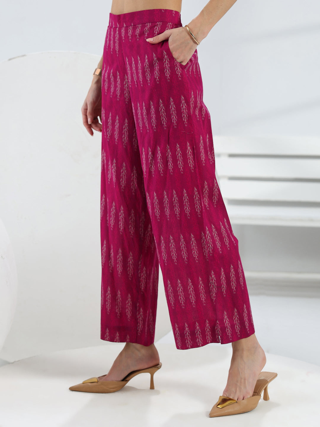 Pink Printed Cotton Co-Ord Set