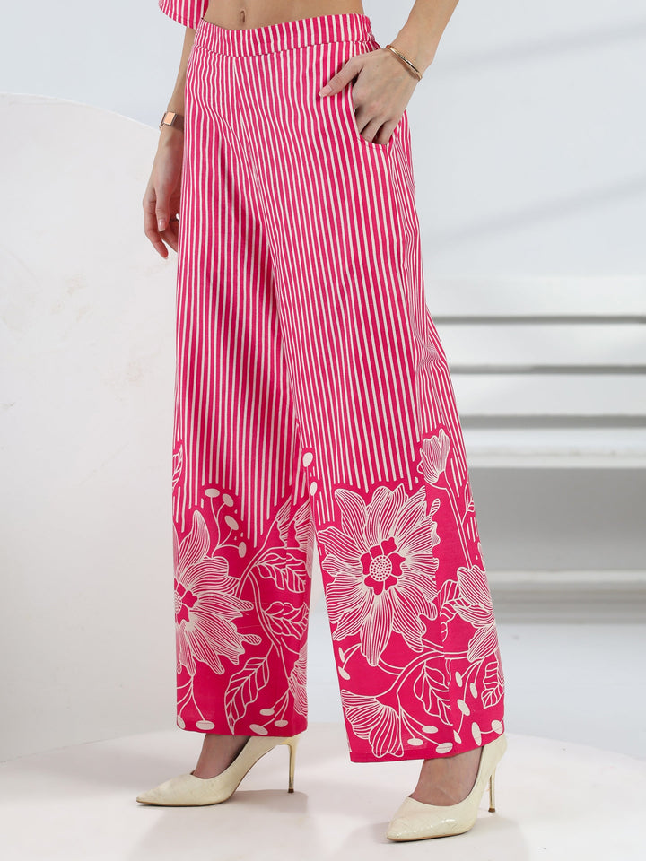 Pink Floral Printed Cotton Co-Ord Set