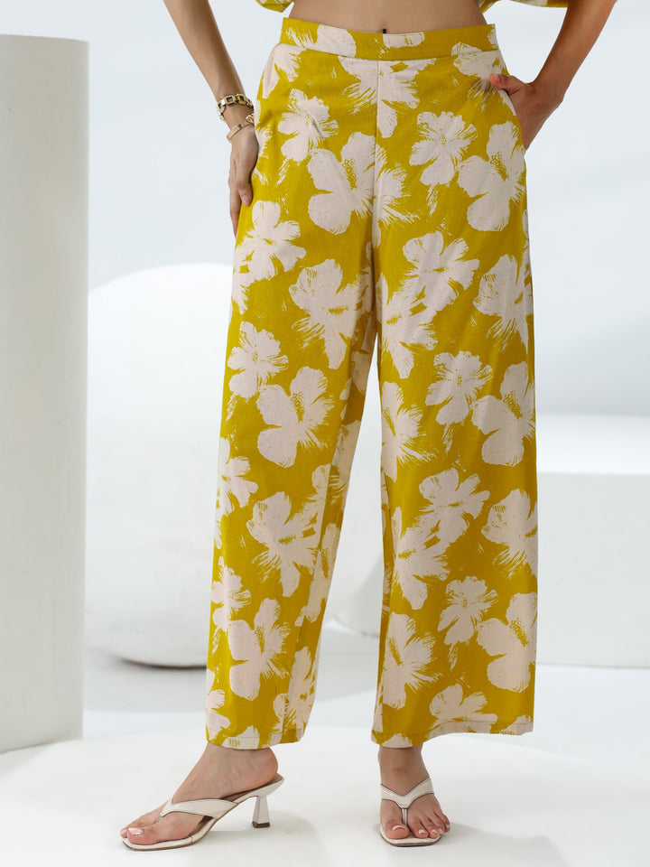 Green Floral Printed Cotton Co-Ord Set