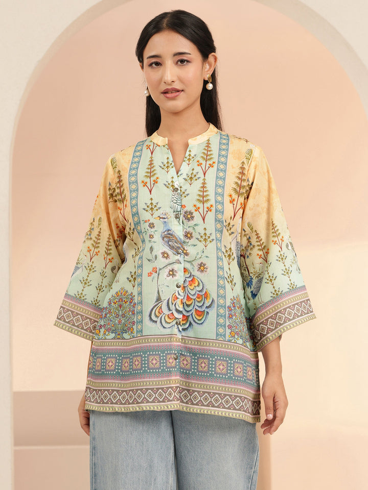 Libas Multi Ethnic Motif Printed Cotton Blend Straight Short Kurti