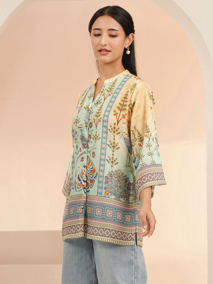 Libas Multi Ethnic Motif Printed Cotton Blend Straight Short Kurti
