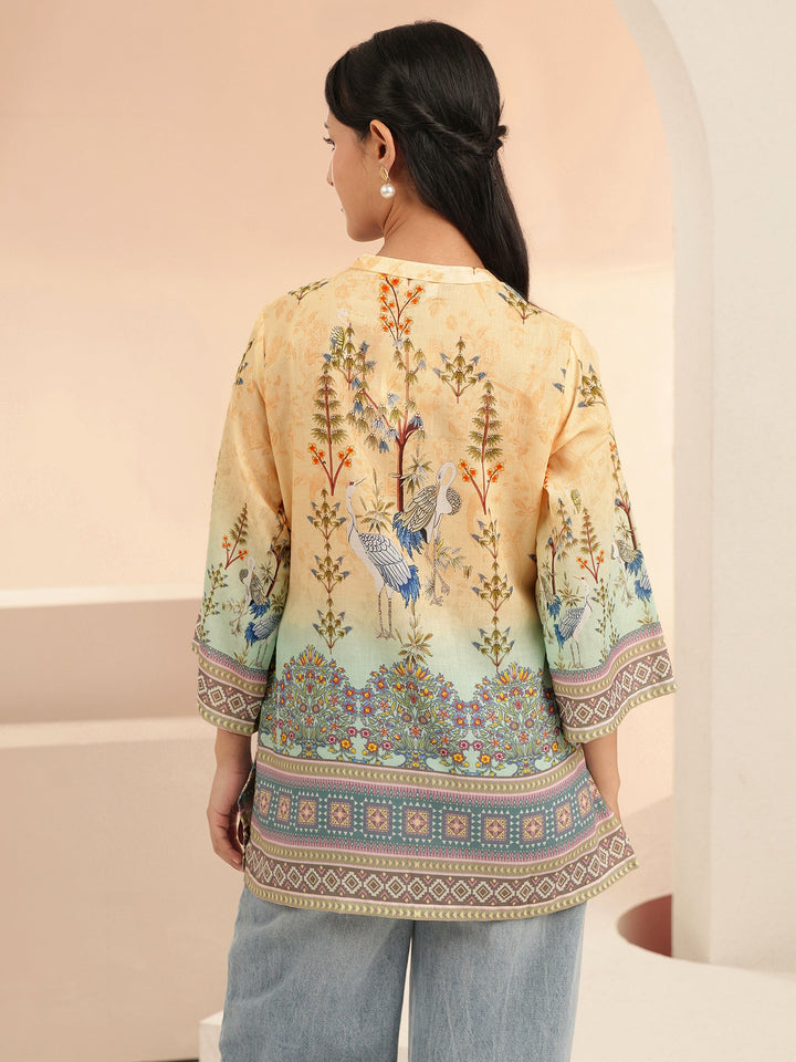 Libas Multi Ethnic Motif Printed Cotton Blend Straight Short Kurti
