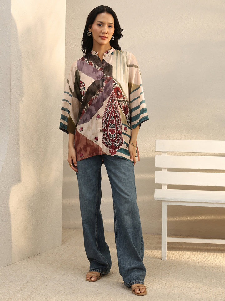 Multi Colour Printed Linen Shirt