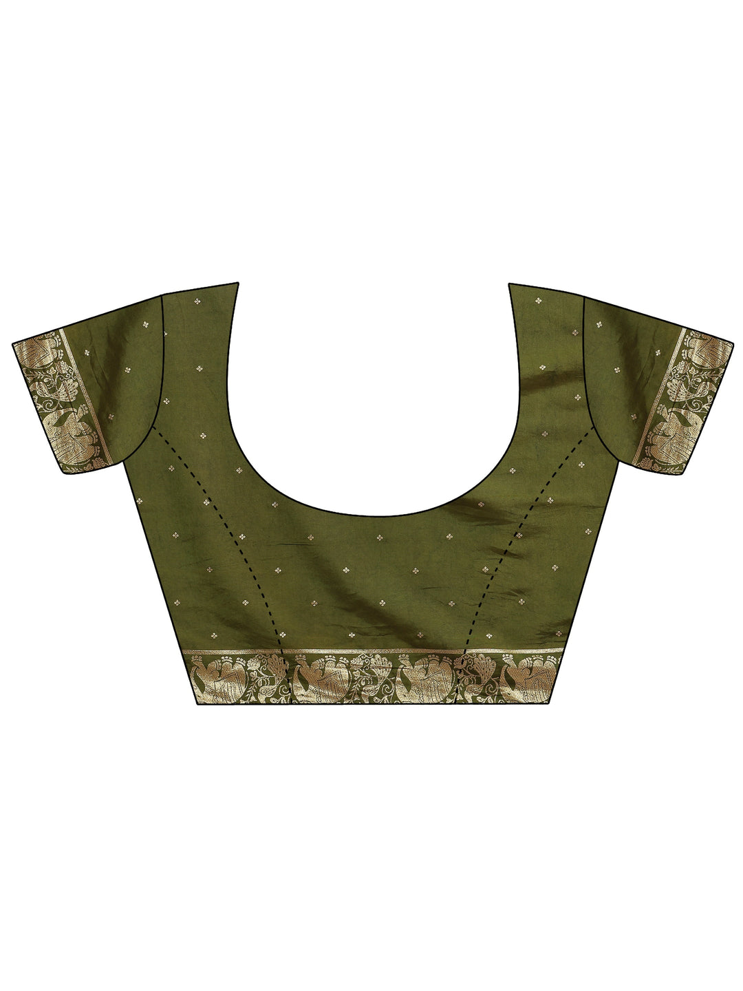 Green Tribal Woven Design Silk Blend Saree With Unstitched Blouse Piece