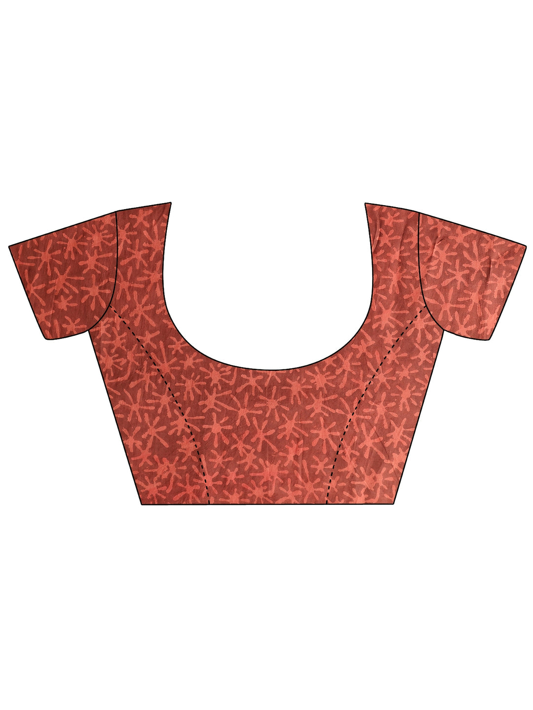 Brown Printed Cotton Saree With Unstitched Blouse Piece