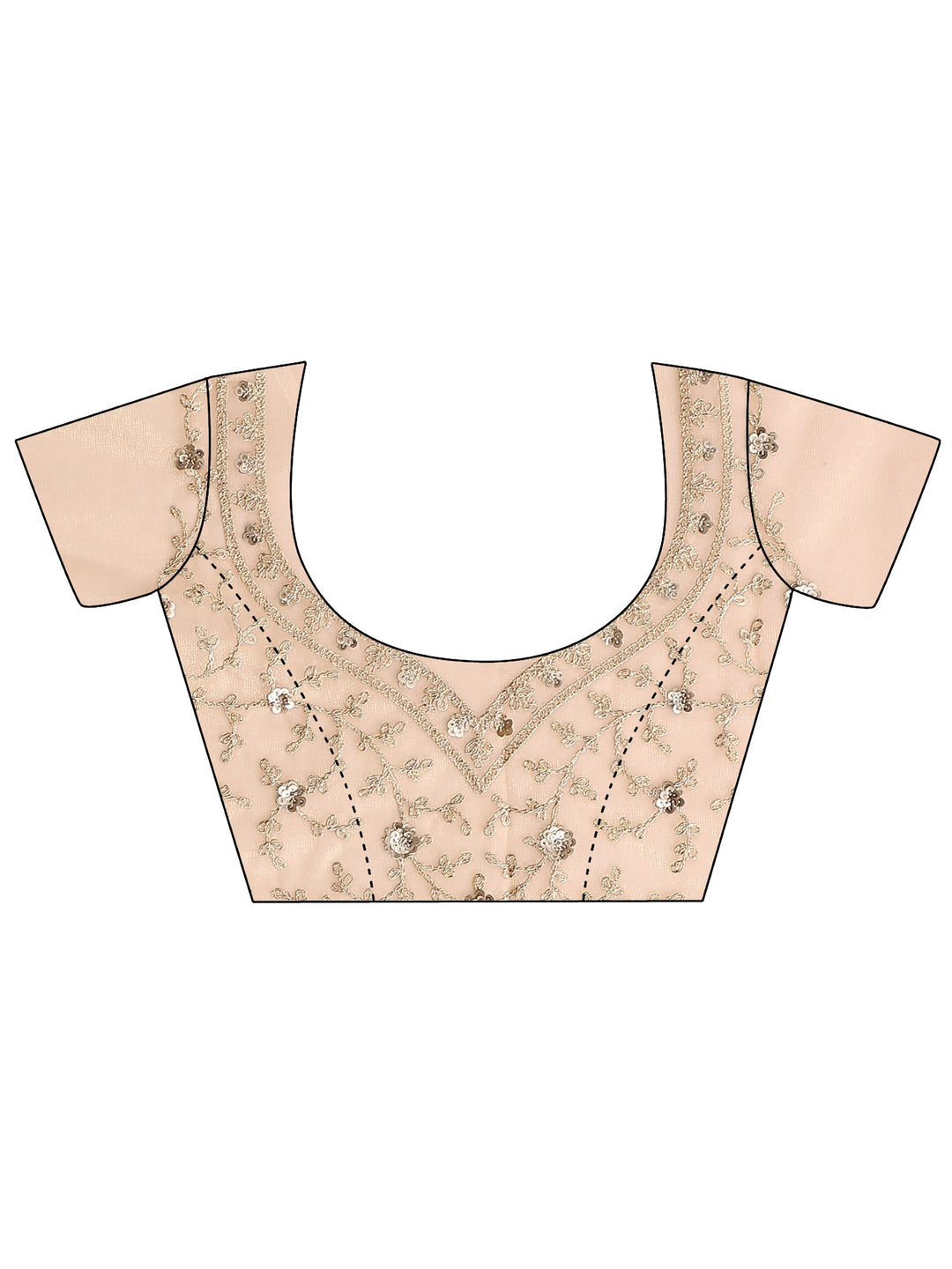 Tan Embroidered Organza Saree With Unstitched Blouse Piece