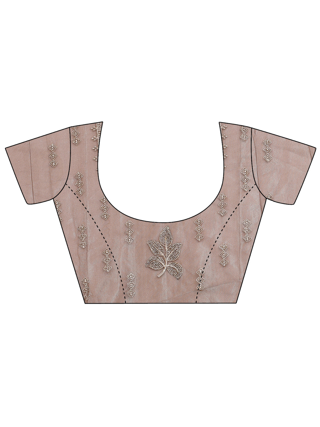 Grey Embroidered Organza Saree With Unstitched Blouse Piece