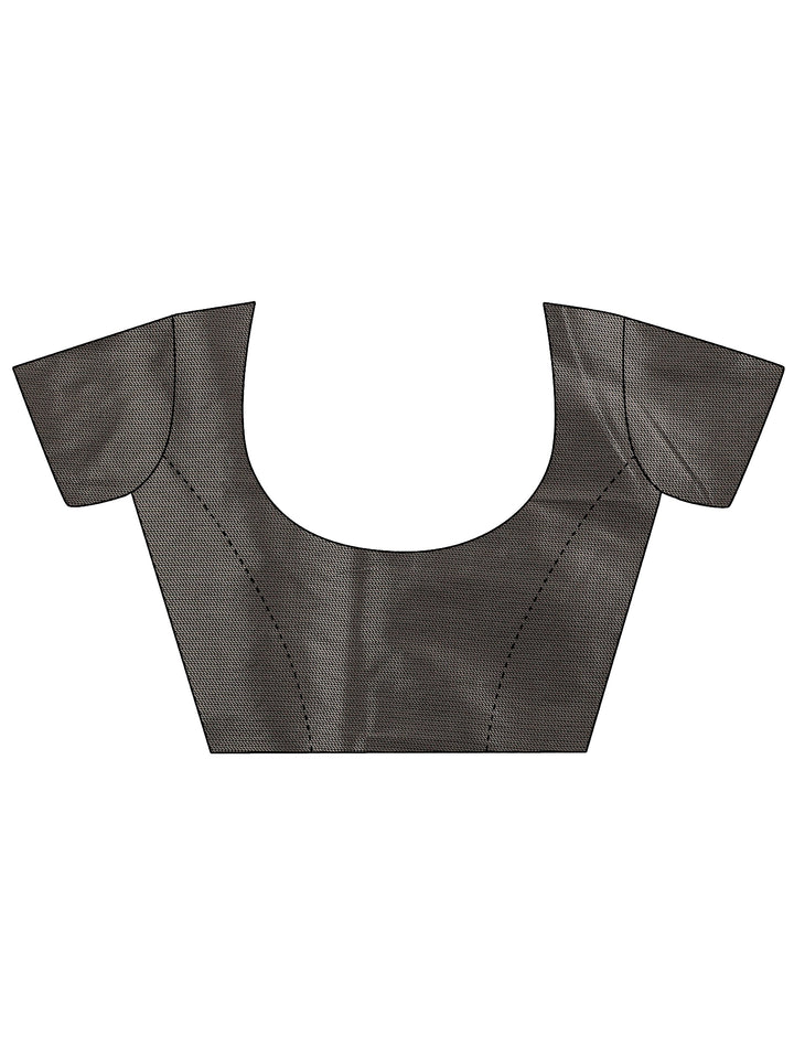 Black Woven Design Banarsi Silk Blend Saree With Unstitched Blouse Piece