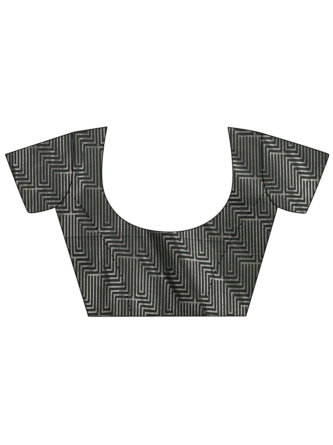 Green Geometric Woven Design Silk Blend Saree With Unstitched Blouse Piece