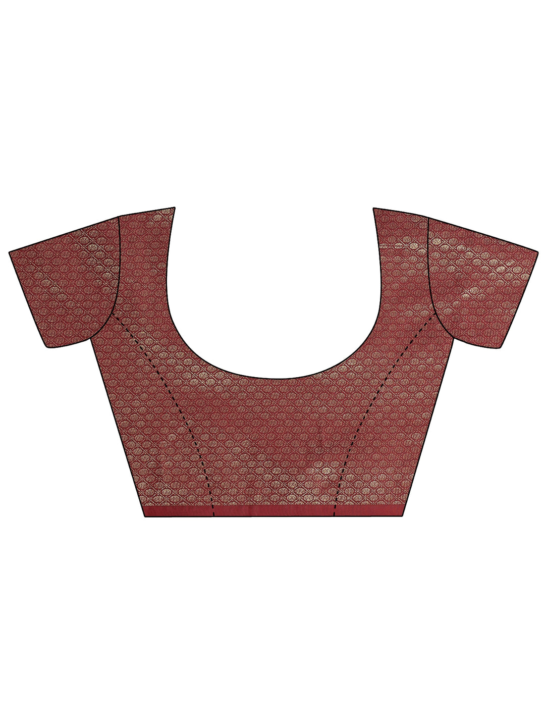 Maroon Solid Silk Blend Saree With Unstitched Blouse Piece