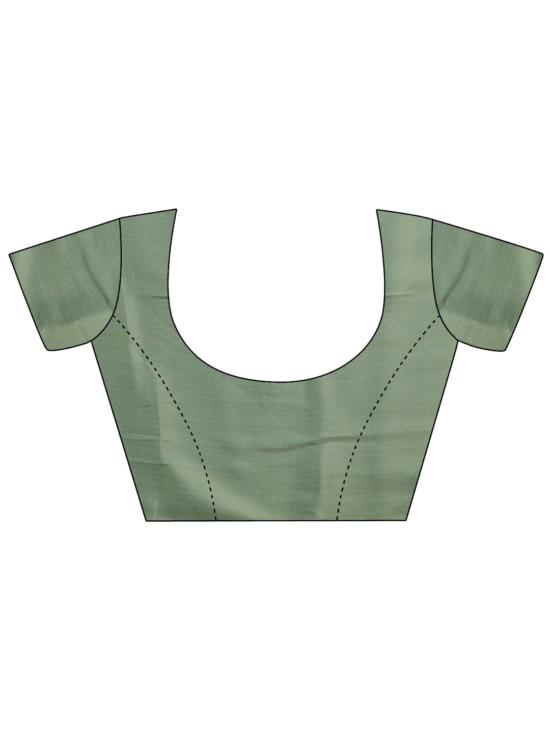 Green Printed Silk Blend Saree With Unstitched Blouse Piece