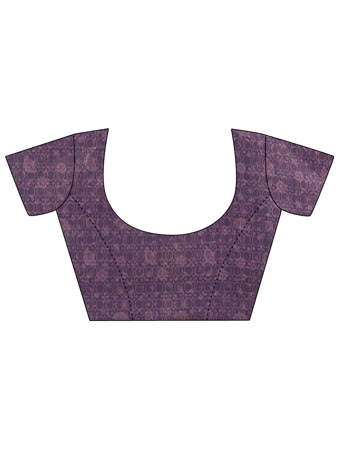 Purple Printed Silk Blend Saree With Unstitched Blouse Piece