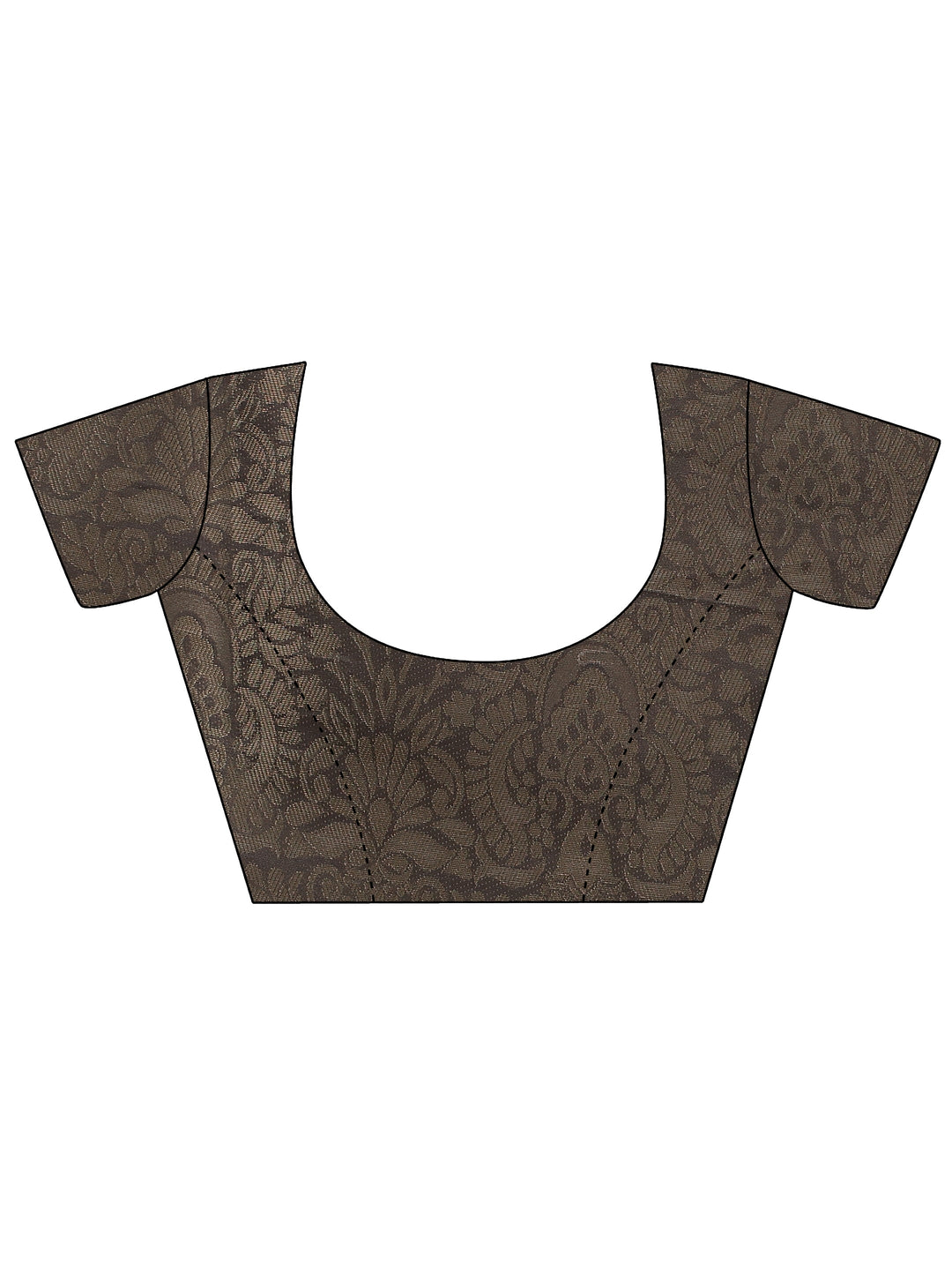 Grey Printed Silk Blend Saree With Unstitched Blouse Piece