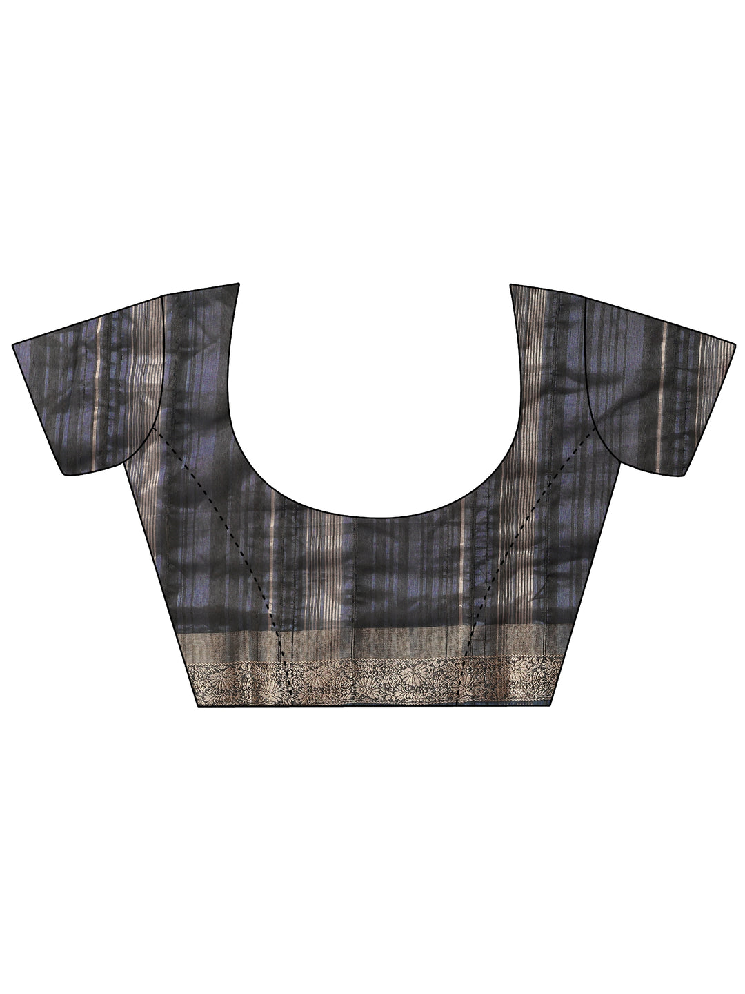 Beige Printed Silk Blend Saree With Unstitched Blouse Piece