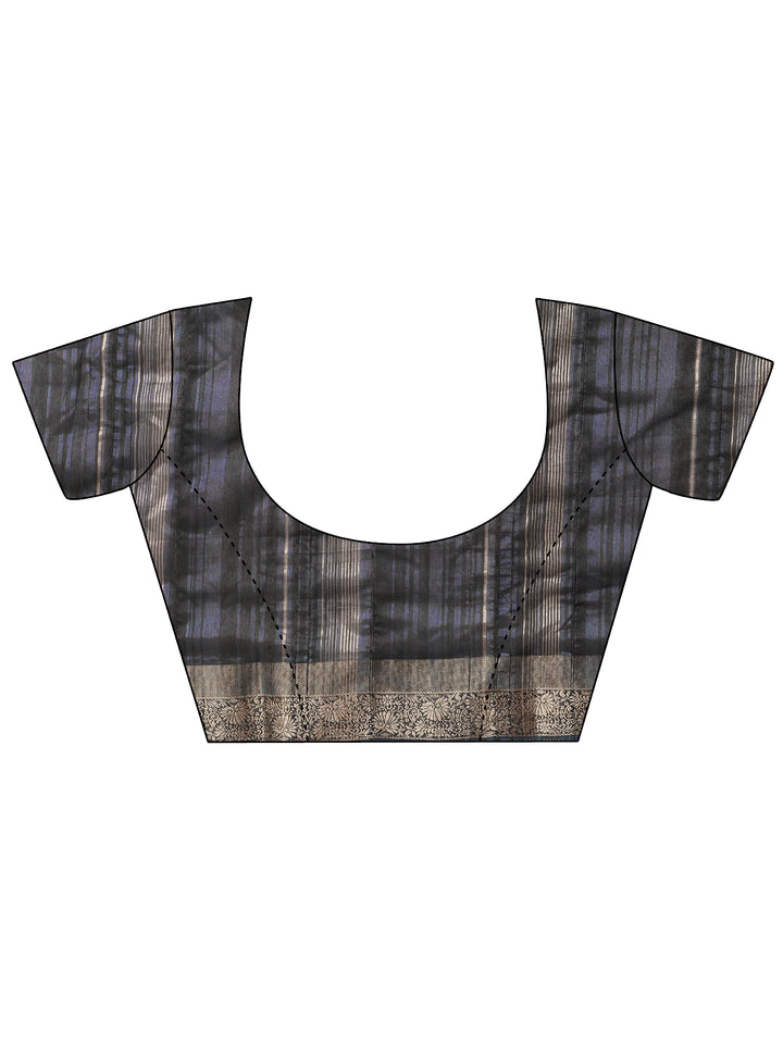 Beige Printed Silk Blend Saree With Unstitched Blouse Piece