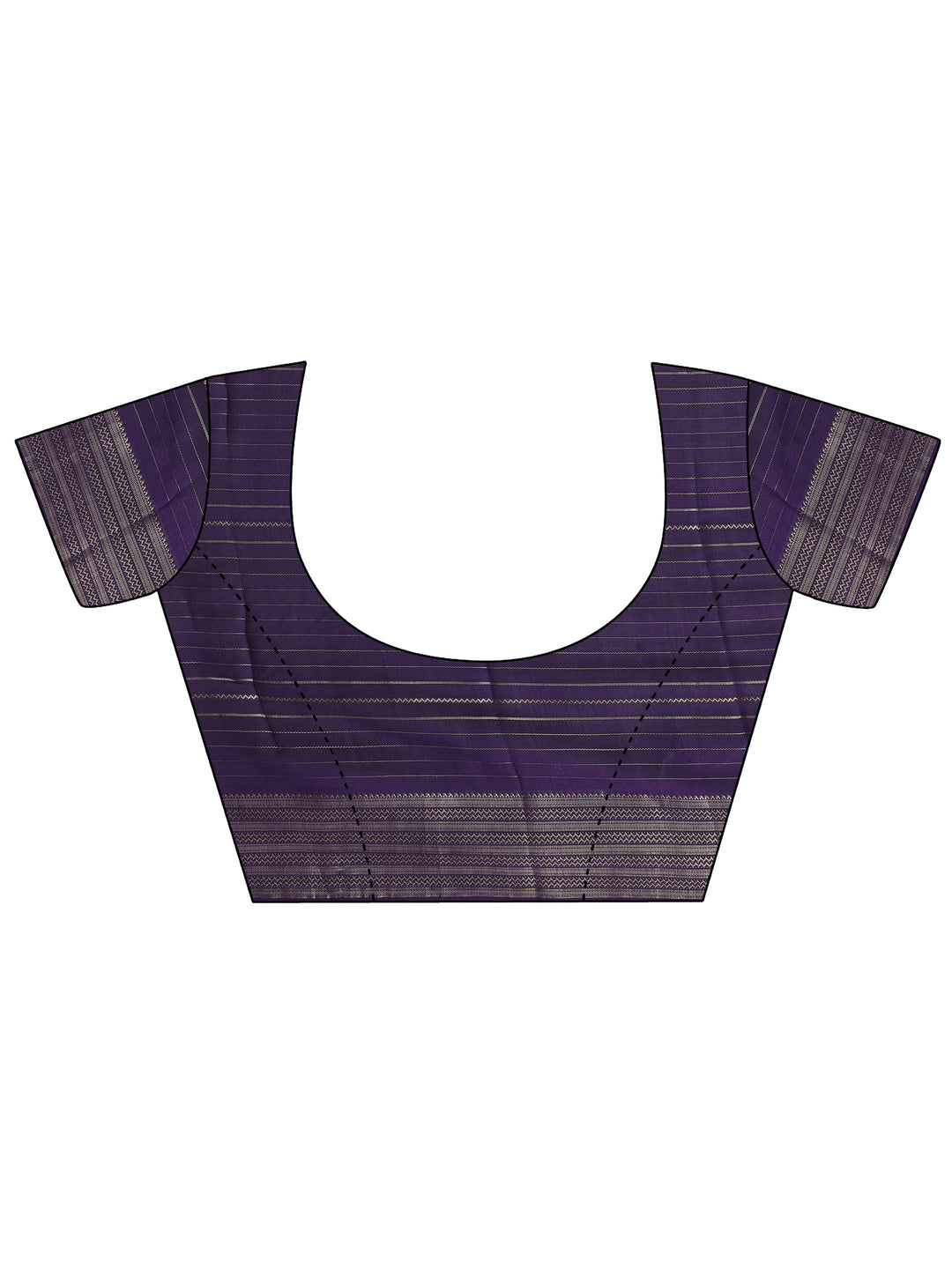 Purple Printed Silk Blend Saree With Unstitched Blouse Piece