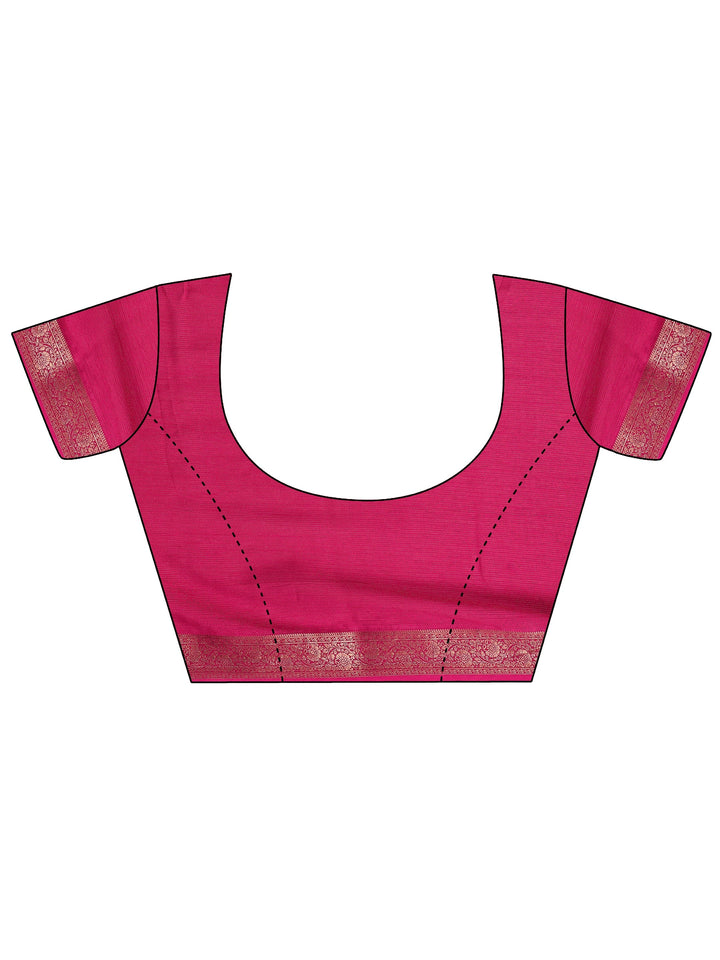 Pink Tribal Printed Silk Blend Saree With Unstitched Blouse Piece