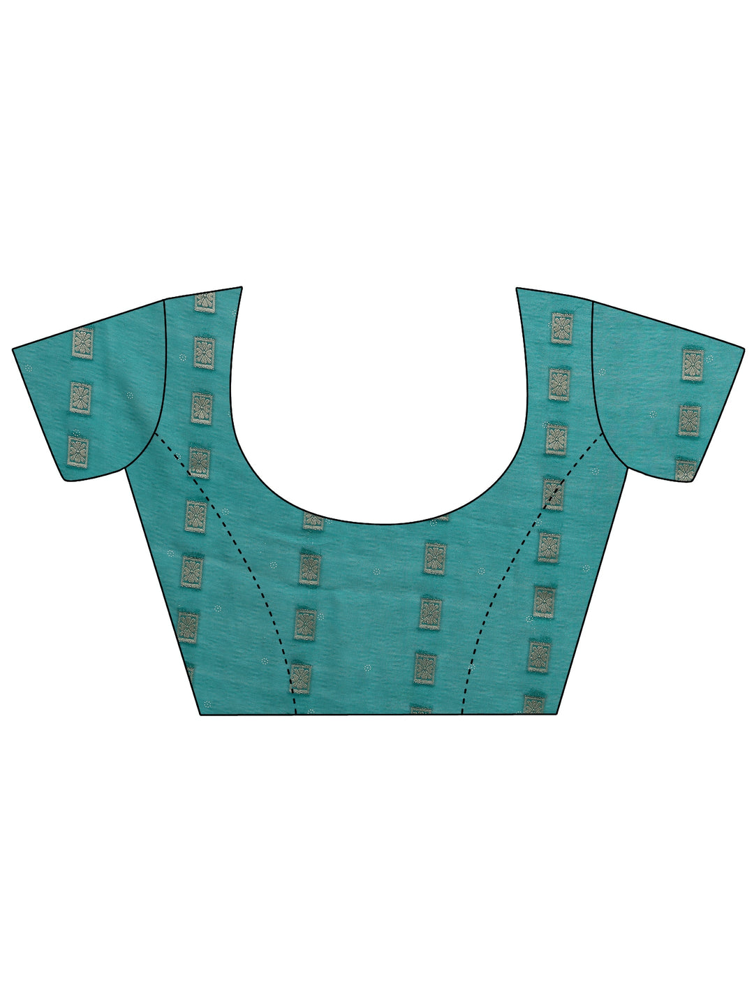 Green Printed Silk Blend Saree With Unstitched Blouse Piece